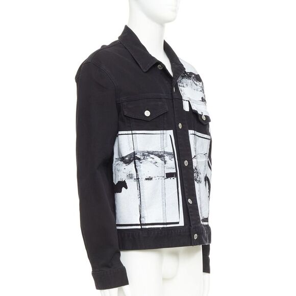CALVIN KLEIN 205W39NYC Raf Simons Andy Warhol black pop art trucker jacket L